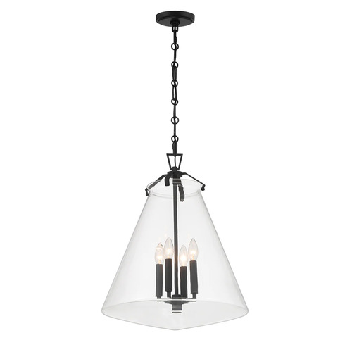 Voss 4-Light Pendant in Matte Black by Crystorama Lighting