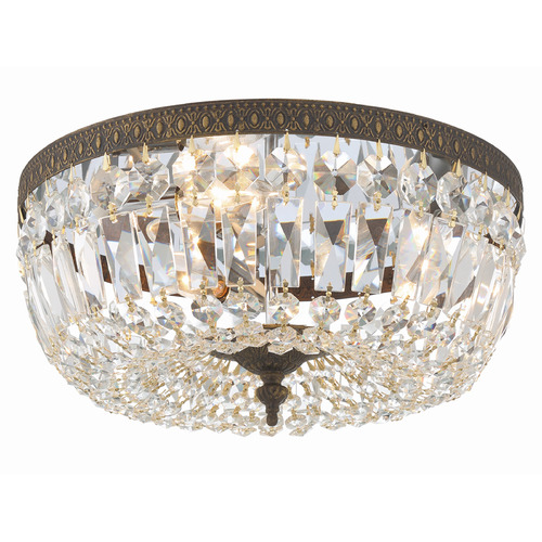 Crystorama Lighting Crystorama Lighting Ceiling Mount English Bronze Flushmount Light 714-EB-CL-SAQ