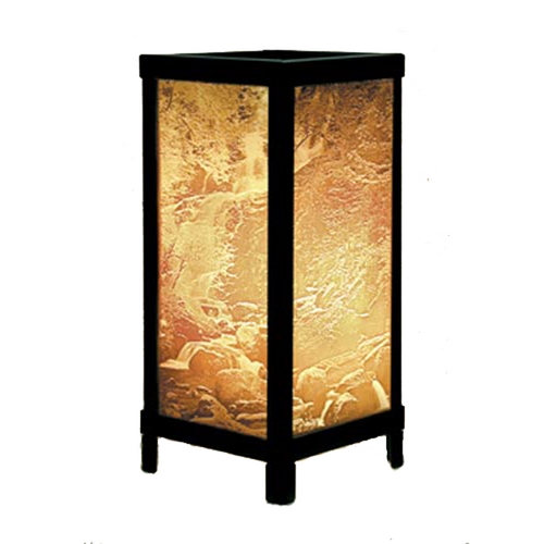 Porcelain Garden Lighting Waterfall Lithophane Accent Lamp in Black Semi-Gloss by Porcelain Garden Lighting LT-03