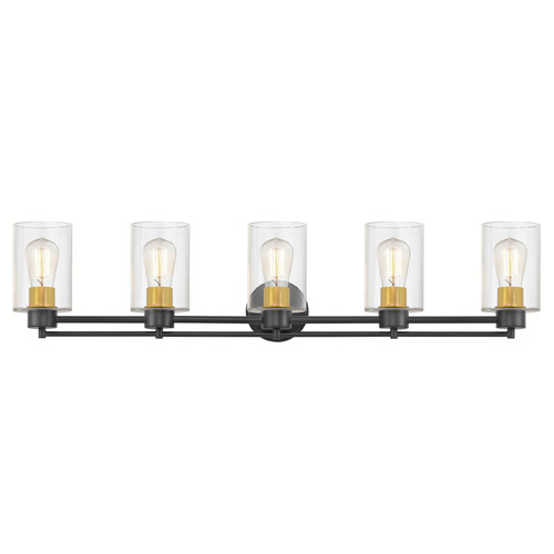 Design Classics Lighting Salida 5-Light Bath Light in Matte Black & Brass by Design Classics 706-07 SB GL1040C
