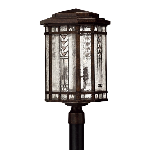 Hinkley Post Light with Copper Glass in Regency Bronze Finish 2241RB