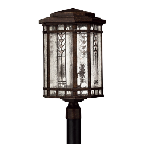 Post Light with Copper Glass in Regency Bronze by Hinkley Lighting