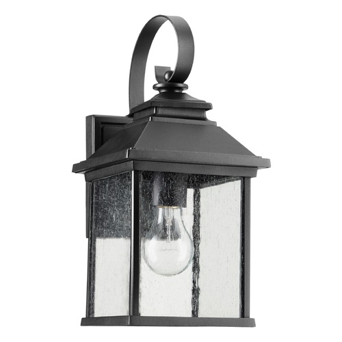 Seeded Glass Outdoor Wall Light Black by Quorum Lighting