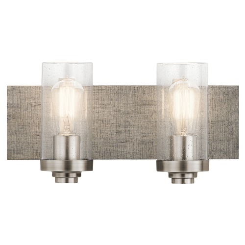 Kichler Lighting Seeded Glass Bathroom Light Pewter Dalwood by Kichler Lighting 45927CLP