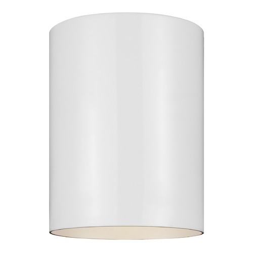 Generation Lighting Outdoor Cylinders White LED Close To Ceiling Light 7813897S-15