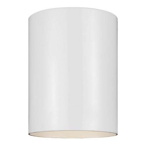 Outdoor Cylinders White Flush Mount by Visual Comfort Studio