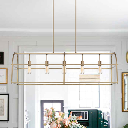 Aubrey 45.75-Inch Linear Pendant in Aged Brass by HomePlace by Capital Lighting