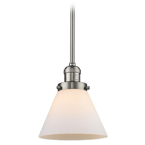Innovations Lighting Innovations Lighting Large Cone Brushed Satin Nickel Mini-Pendant Light with Conical Shade 201S-SN-G41
