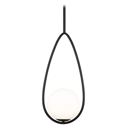 Visual Comfort Studio Collection Galassia Midnight Black Mini-Pendant Light with Globe Shade