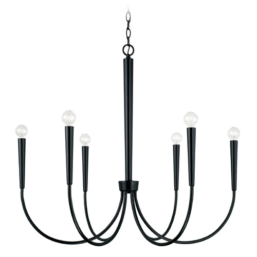 Capital Lighting Holden 6-Light Chandelier in Matte Black by Capital Lighting 445961MB