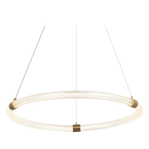 Matteo Lighting Matteo Lighting Inkara Aged Gold Brass LED Pendant Light C34824AG