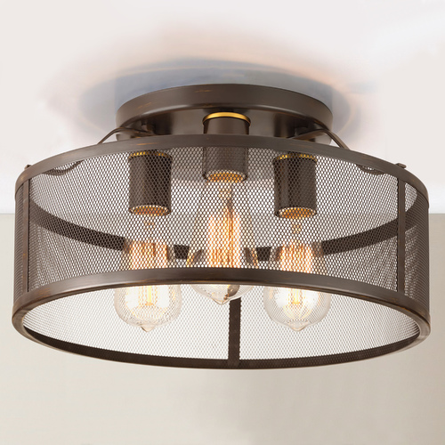 Swing Flush Mount in Bronze & Brass by Progress Lighting