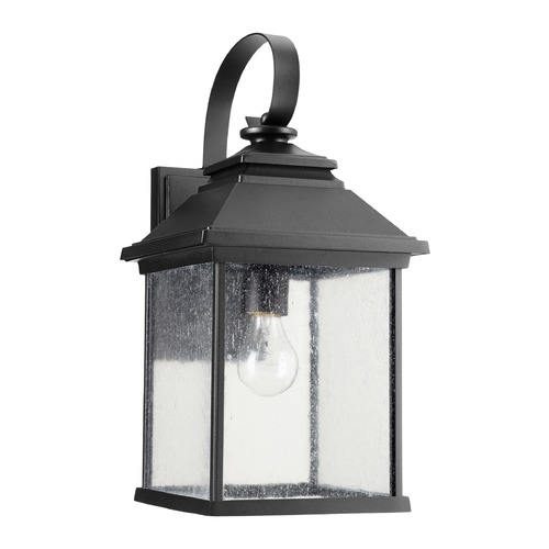 Seeded Glass Outdoor Wall Light Black by Quorum Lighting