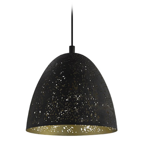 Eglo Lighting Eglo Safi Matte Black Pendant Light with Bowl / Dome Shade 202079A