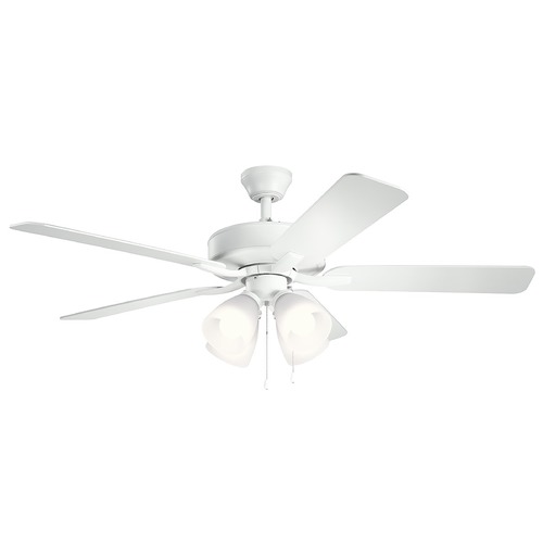 Basics Pro Premier 52-Inch Matte White LED Fan 3000K by Kichler