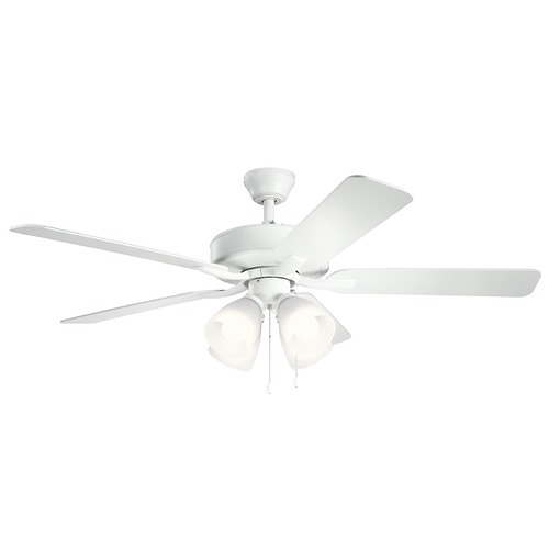 Kichler Lighting Basics Pro Premier 52-Inch Matte White LED Fan 2700K by Kichler Lighting 330016MWH