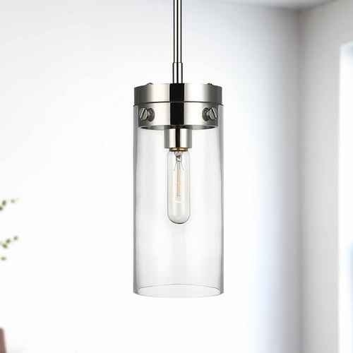 Chapman & Meyers Garrett 21.75-Inch Tall Polished Nickel Pendant by Visual Comfort Studio