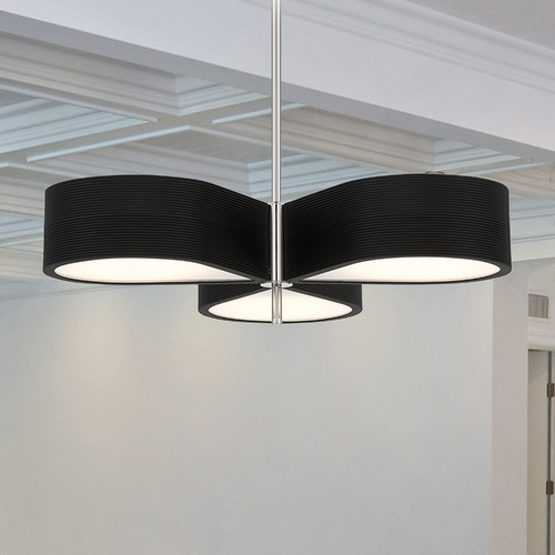 Side Step 3-Light LED Chandelier in Polished Nickel by George Kovacs