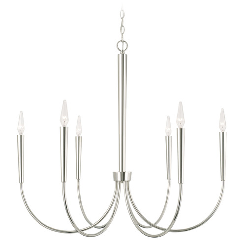 Capital Lighting Holden 6-Light Chandelier in Polished Nickel by Capital Lighting 445961PN