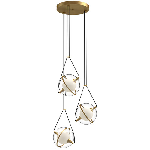 Aries Brushed Gold LED Multi-Light Pendant by Kuzco Lighting