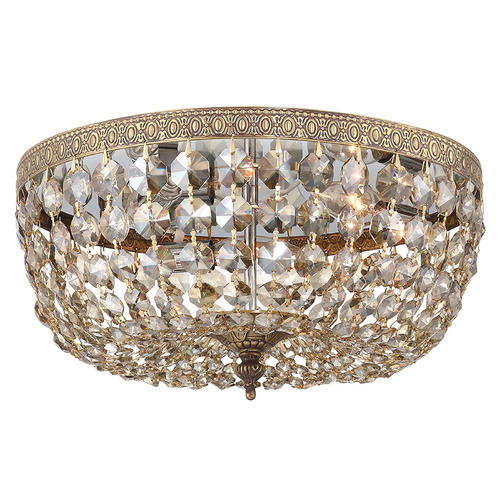 Crystorama Lighting Crystorama Lighting Ceiling Mount Olde Brass Flushmount Light 714-OB-GT-MWP