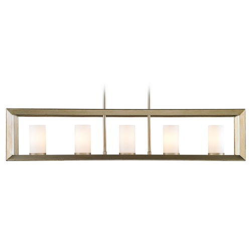 Smyth 41-Inch Linear Chandelier in White Gold by Golden Lighting
