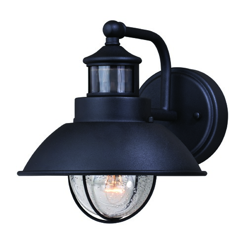 Seeded Glass Outdoor Wall Light Black by Vaxcel Lighting