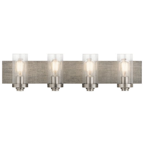Kichler Lighting Seeded Glass Bathroom Light Pewter Dalwood by Kichler Lighting 45929CLP