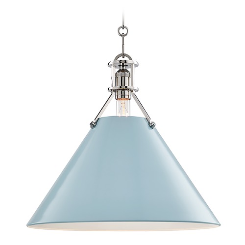 Painted No. 2 Pendant with Blue Bird Metal Shade by Hudson Valley Lighting