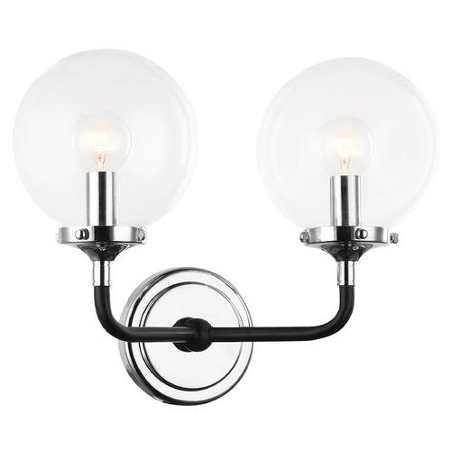 Matteo Lighting Particles Black & Chrome Sconce by Matteo Lighting W58202CHCL