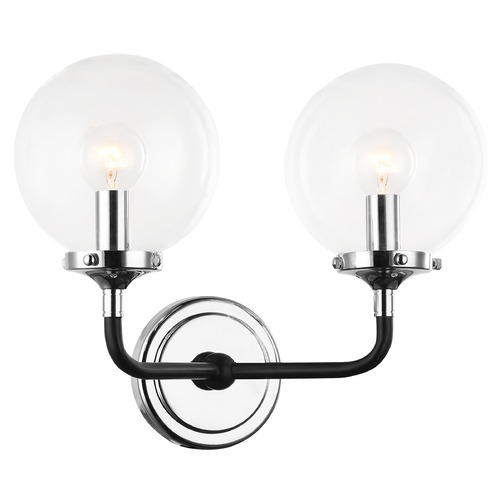 Particles Black & Chrome Sconce by Matteo Lighting