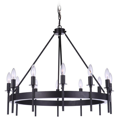 Larrson Flat Black Chandelier by Craftmade Lighting