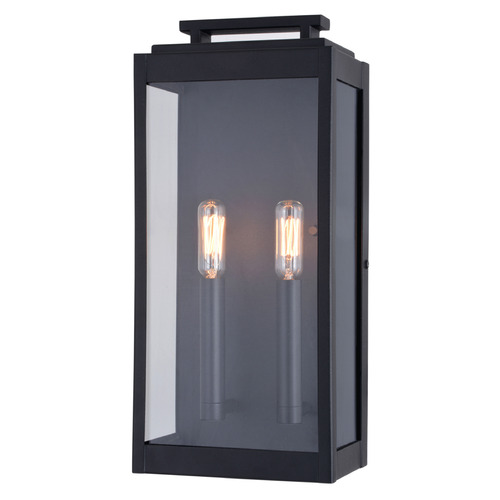 Vaxcel Lighting Hampton Textured Black Outdoor Wall Light