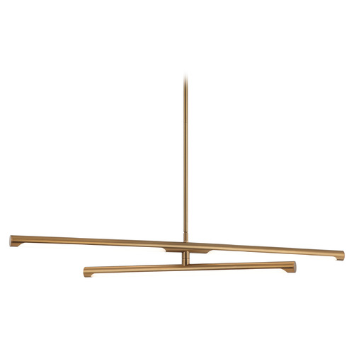 Novelle Aged Gold Brass LED Pendant by Matteo Lighting