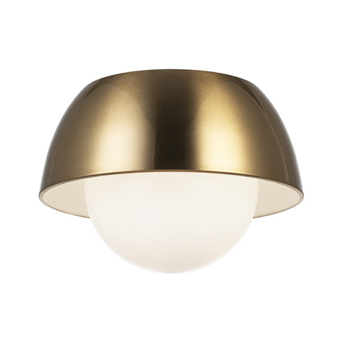 Matteo Lighting Watson Aged Gold Brass LED Flushmount Light