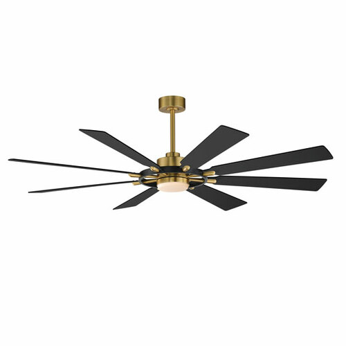 Helm 72-Inch LED Indoor Fan in Black & Brass by Maxim Lighting