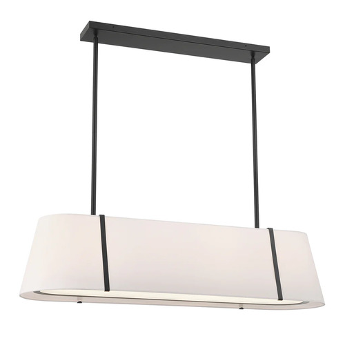 Crystorama Lighting Fulton 4-Light Linear Oval Chandelier in Black by Crystorama Lighting FUL-917-BK