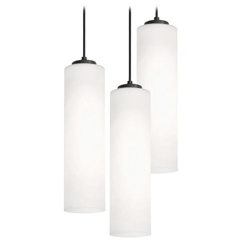 Afx Lighting Leo Black Multi-Light Pendant with Cylindrical Shade