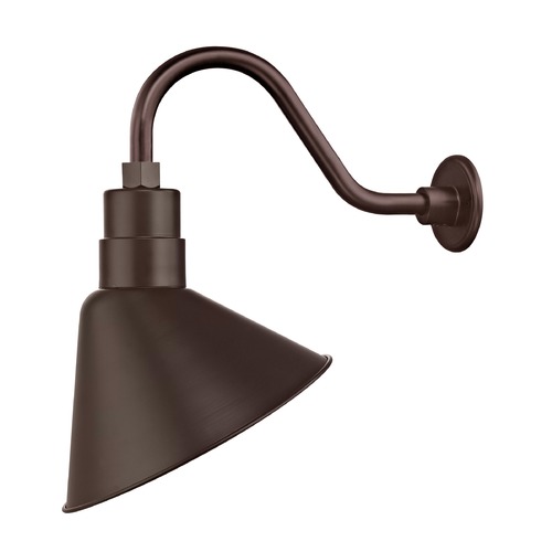 Bronze Gooseneck Barn Light with 12-Inch Scoop Shade