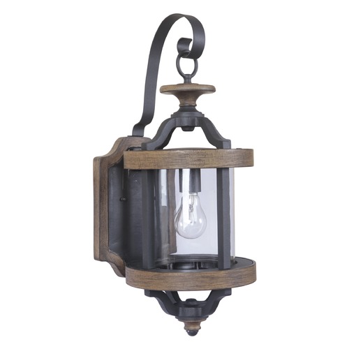 Craftmade Lighting Ashwood Textured Black & Whiskey Barrel Outdoor Wall Light by Craftmade Lighting Z7914-14