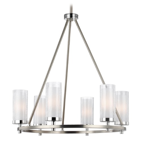 Generation Lighting Jonah Medium Chandelier in Satin Nickel  &  Chrome by Generation Lighting F2985/6SN/CH