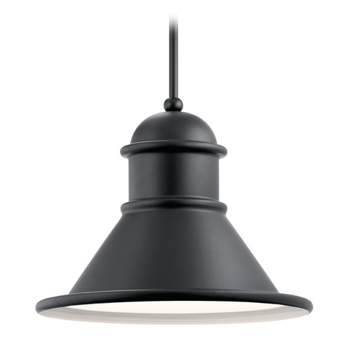 Northland Outdoor Hanging Pendant in Black with White Interior by Kichler Lighting