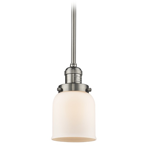 Innovations Lighting Innovations Lighting Small Bell Brushed Satin Nickel Mini-Pendant Light with Bell Shade 201S-SN-G51