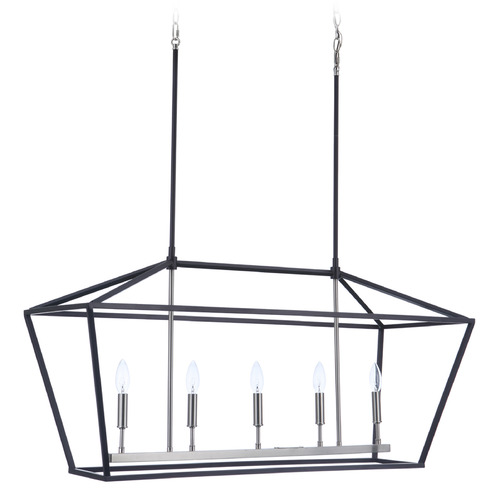 Craftmade Lighting Flynt II Flat Black & Brushed Polished Nickel Linear Light by Craftmade Lighting 56375-FBBNK