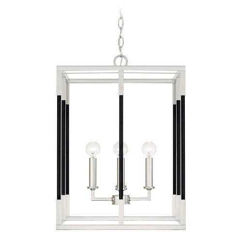 Capital Lighting Bleeker Large Pendant in Polished Nickel & Black by Capital Lighting 544742NK