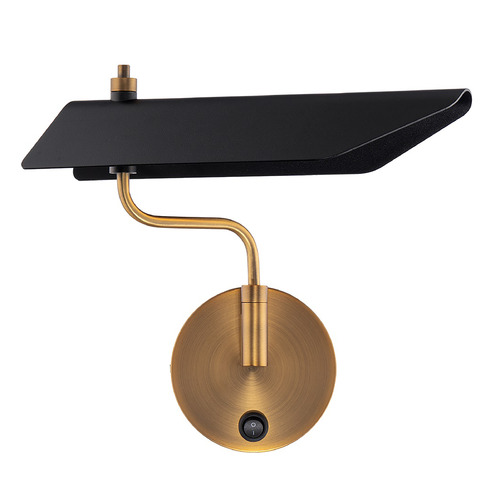 Loyd 17-Inch LED Swing Arm Wall Light in Black & Brass by WAC Lighting