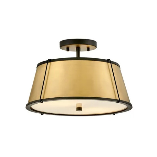 Clarke 15-Inch Semi-Flush Black & Dark Brass by Hinkley Lighting