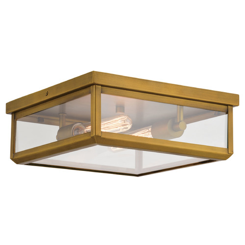 Vaxcel Lighting Kinzie Vintage Brass Close To Ceiling Light
