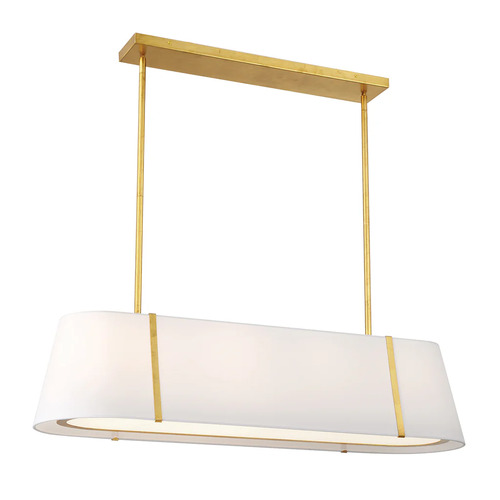 Crystorama Lighting Fulton 4-Light Linear Oval Chandelier in Gold by Crystorama Lighting FUL-917-GA