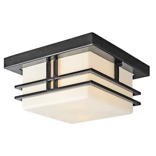 Tremillo 11.50-Inch Outdoor Flush Mount in Black by Kichler Lighting